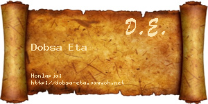 Dobsa Eta névjegykártya